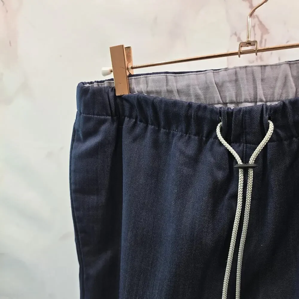 Steven Alan Pants Mens Medium Blue Straight Chino Crop Silk Indigo Chambray